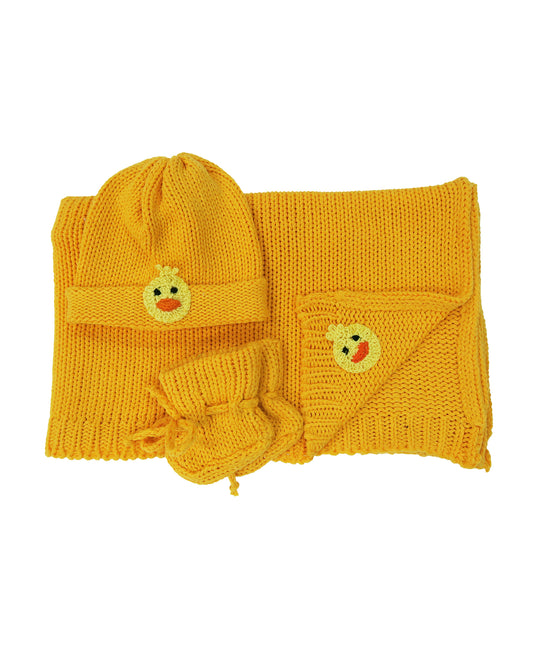 Newborn Three Piece Knit Set: Carlo the Duck